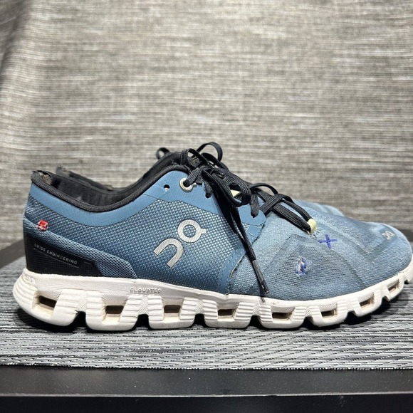 On Running Shoes Men's Cloud X 3 Pewter Blue White Size 7 - Picture 5 of 13